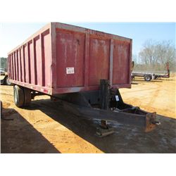 1982 18' S/A DUMP TRAILER, S/N 800192, PENTEL HITCH, BARN DOORS, CAST SPOKE WHEELS, HYD LANDING GEAR