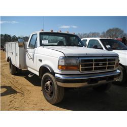1995 FORD F SUPER DUTY SERVICE TRUCK, S/N 1FDLF470SEA80365, DIESEL ENG, 5 SPD MANUAL, 11' STAHL SERV