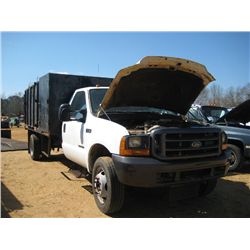 2000 FORD F450 S/A DUMP, S/N 1FDXF46F7YED67603, FORD POWER STROKE DIESEL ENG, A/T, 14' DUMP BODY, OD