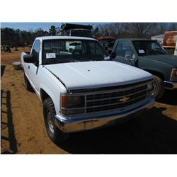 1992 CHEVROLET 2500 4X4 PICKUP, S/N 1GCFK24K6NZ196394, V8, A/T (DOES NOT RUN) (TITLE DELAY)