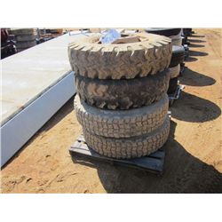 1 LOT (4) 11.00-20 TIRES & RIMS