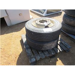 1 LOT (2) 275/70R225 TIRES & RIMS