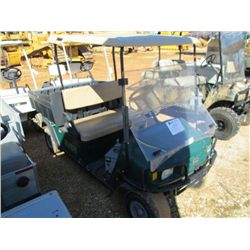 E-Z GO MPT 1000 GOLF CART, S/N, WINDSHIELD, ELECTRIC, DUMP BED, CHARGER, METER READING 1,304 HRS