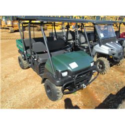 2007 KAWASAKI MULE 3010 4X4 ATV, S/N JK1AFCJ197B520315, 2 SEATER, FRONT BUMPER, BED, CANOPY, METER R