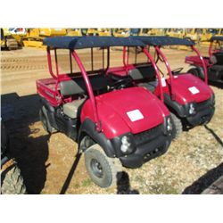 2008 KAWASAKI MULE KAF400B 4X4 ATV, S/N JK1AFEB108B512907, METER READING 1,613 HRS