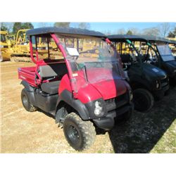 2007 KAWASAKI MULE KAF-100A 4X4 ATV, S/N 1KIAFEA137B520953, GAS ENG, A/T, SIDE BY SIDE CAB, WINDSHIE