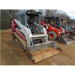TAKEUCHI TL130 SKID STEER LOADER, S/N 21308225 (07 YR) TRACK TYPE, GP BUCKET, CANOPY, METER READING 