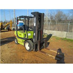 CLARK CMP230L FORKLIFT, S/N 5523111, 6000# CAP, 3 STAGE MAST, CANOPY, METER READING 4,733 HRS