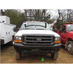 2000 FORD F550 SERVICE TRUCK, S/N1FDAW56F5YEDO5757, POWER STROKE DIESEL ENG, 5 SPD TRANS, CREW CAB, 