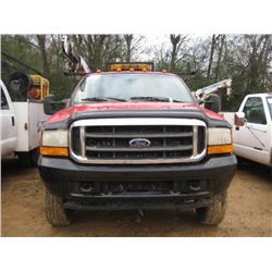 2000 FORD F550 SERVICE TRUCK, S/N 1FDAF56FXYEE06986, FORD POWER STROKE DIESEL ENG, A /T, TOOL BODY, 