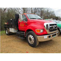 2005 FORD F750 S/A FUEL & LUBE TRUCK, S/N 3FRWF75Z25V125687, FORD DIESEL ENG, A /T, 14' FLATBED BODY