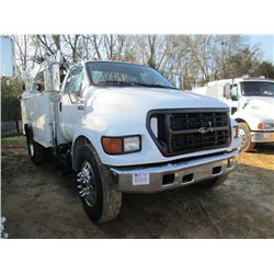 2003 FORD T650 S/A SERVICE TRUCK  S/N 3FDNF65H43M504638  CAT DIESEL ENG  6 SPD TRANS  TOOL BODY  TIG