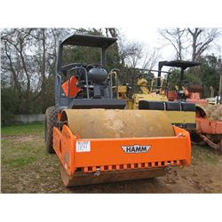 HAMM 3307 VIBRATORY ROLLER, S/N H1890943 (13 YR) 66" SMOOTH DRUM, CANOPY, METER READING 25 HRS
