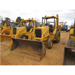 JOHN DEERE 410B LOADER BACKHOE, S/N 708652, GP BUCKET, CANOPY, METER READING 3,924 HRS