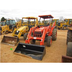 KUBOTA L48 4X4 BACKHOE LOADER, S/N 50093, GP BUCKET, CANOPY, METER READING 1,888 HRS