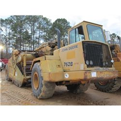 JOHN DEERE 762B MOTOR SCRAPER, S/N 811794, ELEVATING, ECAB W/AIR, 23.5-25 TIRES, METER READING 5,686
