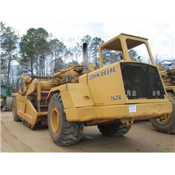 JOHN DEERE 762B MOTOR SCRAPER, S/N 743579, ELEVATING, CANOPY, 23.5-25 TIRES, METER READING 494 HRS