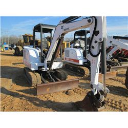 BOBCAT 334 MINI EXCAVATOR, S/N 54674, RUBBER TRACKS, AUX HYD, BLADE, CANOPY, METER READING 3,853 HRS