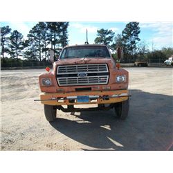ROSCO ASPHALT DISTRIBUTOR, MTD ON 1987 FORD F800, S/N 1FDXF82H5VA01055, V8 GAS, AIR BRAKES, ODOMETER