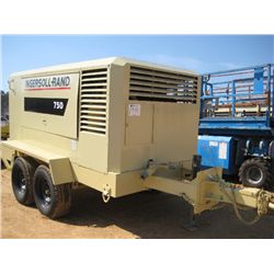 INGERSOLL-RAND 750 AIR COMPRESSOR, S/N 284604ULI710 (98 YR) METER READING 8,199 HRS