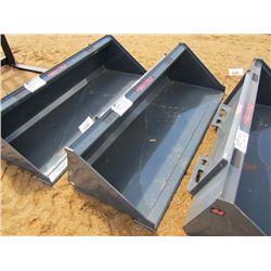 UNUSED VERSATECH 72" SMOOTH BUCKET 25072, FITS SKID STEER