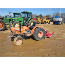 KUBOTA B8200 FARM TRACTOR, S/N 10493, 3PTH, PTO, 4' KODIAK FINISHING MOWER, S/N 138517, 13.6X16 TIRE