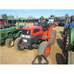KUBOTA L3130E FARM TRACTOR, S/N 1165, 3 PTH, PTO, ROLLBAR, LANDPRIDE FDR2560, 5' FINISHING MOWER, 41