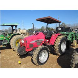 MAHINDRA 7520 4X4 FARM TRACTOR, S/N KNG790, 3 PTH, PTO, 4 REMOTES, ROLLBAR, 16.9-30 REAR TIRES, METE