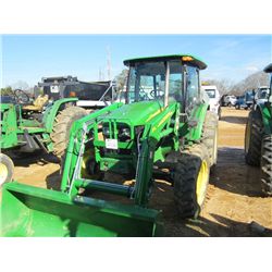 JOHN DEERE 5525 4X4 FARM TRACTOR, S/N 453434 (08 YR) 3PTH, PTO, 3 REMOTES, 553 FRONT END LOADER ATTA