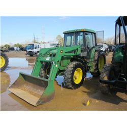 JOHN DEERE 6400 4X4 FARM TRACTOR, S/N 134339, 3PTH, PTO, 2 REMOTES, 640 FRONT END LOADER ATTACHMENT 