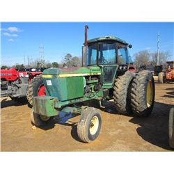 JOHN DEERE 4240 FARM TRACTOR, S/N 001943R, 3 PTH, PTO, 2 REMOTES, ECAB, 18.4-38 DUALS, METER READING