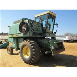 JOHN DEERE 4420 COMBINE, S/N 500142, 4 ROW CORNHEAD, ECAB W/AIR, METER READING 2,555 HRS (CHAIN FOR 