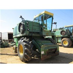 JOHN DEERE 4400 COMBINE, S/N 350054H, JD 6 CYL DIESEL ENG, JD 213 COMBINE HEADER, JD 443 4 ROW CORN 
