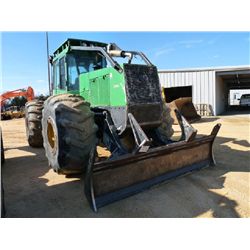 JOHN DEERE 848G GRAPPLE SKIDDER, S/N 001182 (06 YR) DUAL ARCH, WINCH, ECAB W/AIR, 30.5X32 TIRES, MET