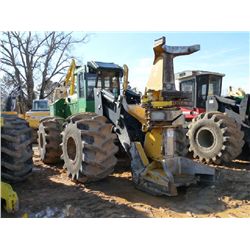 JOHN DEERE 843K FELLER BUNCHER, S/N 632721 (11 YR) SAWHEAD, ECAB W/AIR, 67X34-25 TIRES, METER READIN