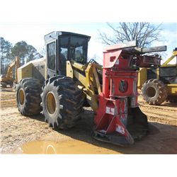 CAT 553 FELLER BUNCHER, S/N HAL9496, SAW HEAD, ECAB W/AIR, 30.5X32 TIRES, METER READING 9,917 HRS