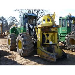 JOHN DEERE 643K FELLER BUNCHER, S/N 636707 (2011 YR) FD45 SAWHEAD, ECAB W/AIR, 28L-26 TIRES, ENG WAR