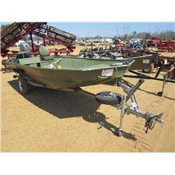 16' AULIMINUM BOAT W/MARINER 40 HP OUTBOARD MOTOR, TRAILER