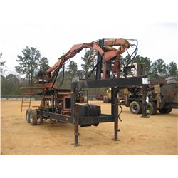 PRENTICE LOG LOADER, S/N 8014, DIESEL ENGINE, MTD ON HOMEMADE GOOSENECK TRAILER, 235/85R16 TIRES