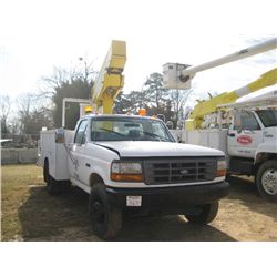 1994 FORD F350 BUCKET TRUCK, S/N 6988, 7.3LT DIESEL ENG, A/T, KNAPHEIDE TOOL BODY, ODOMETER READING 