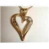 Image 2 : Ladies 14kt Heart Necklace with 8 Diamonds