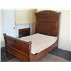 Image 2 : 3 pc Walnut & Burl Marble Top Bedroom Set