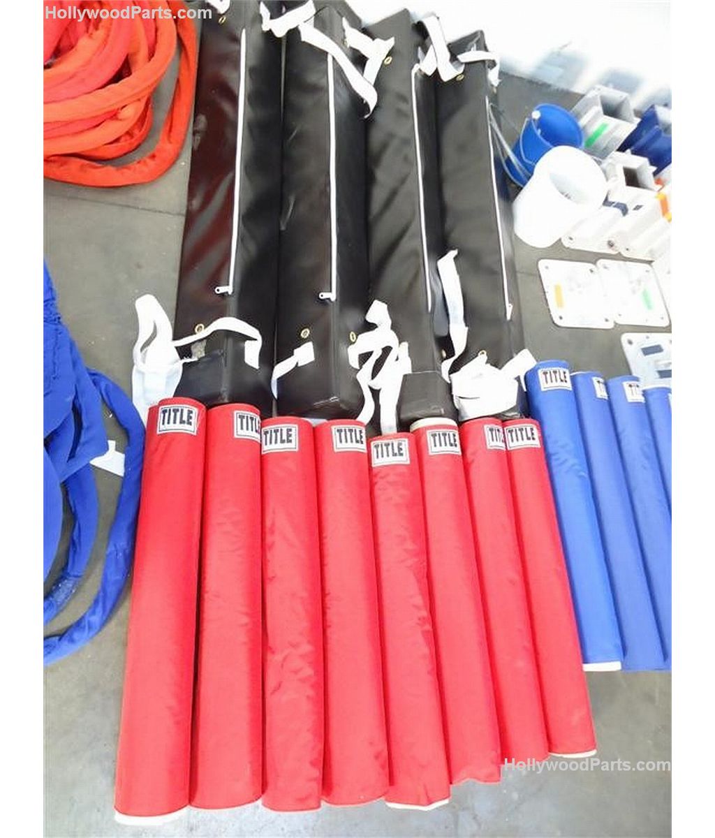 Real Steel Boxing Ring Ropes, Pads Corner Posts Complete