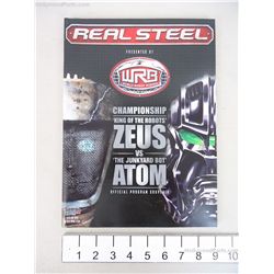 Real Steel WRB Official Program Souvenir Championship Match Prop Magazine "Zeus Vs. Atom"
