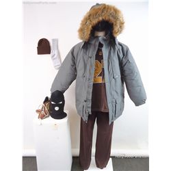 Barbershop Billy (Lehmard J. Tate) Grey Parka Brown Jersey Costume with Ski Mask