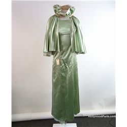 Hoodlum Stephanie (Cicely Tyson) Pale Green Satin Dress with Cape Costume