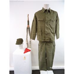 Hotel Rwanda RPF Tutsi Rebel Soldier Striped Green Uniform with Ruanda Flag