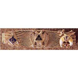 VINTAGE GOLD 32 DEGREE MASONIC TIE CLASP