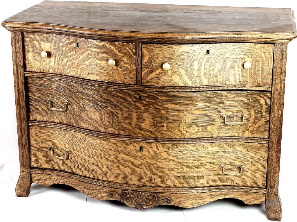 C 1900 Quarter Sawn Oak Dresser