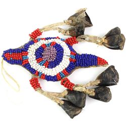 Plains beaded fetish 4" long, fringe drops